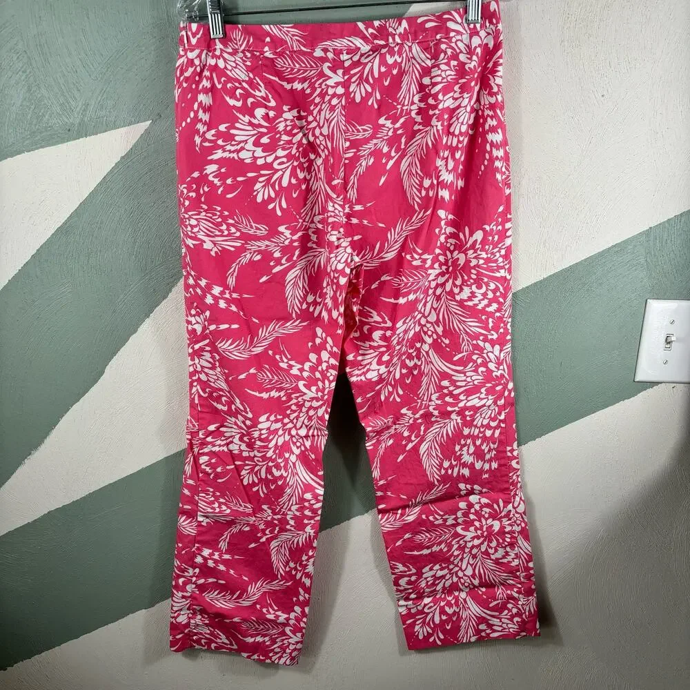 Tommy Hilfiger Women's Size 10 Pink Straight Leg‎ Floral Comfort Summer Pants
